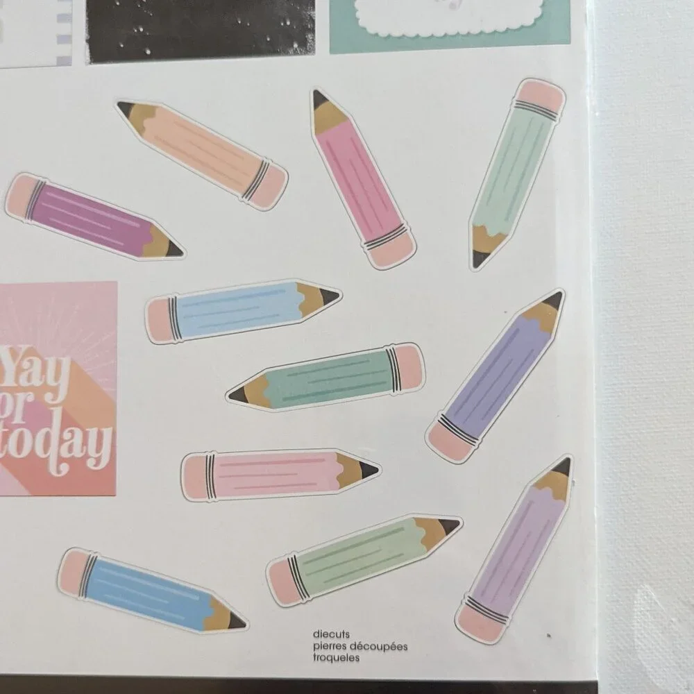 NWT Back to School Happy Planner Teacher 'One Day Day One' 53pc Wall Art Kit
